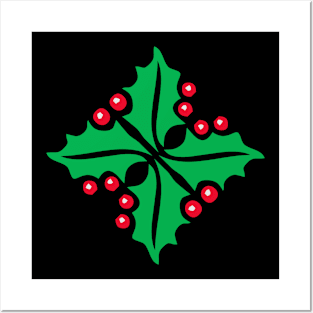 Christmas Holly Berries Posters and Art